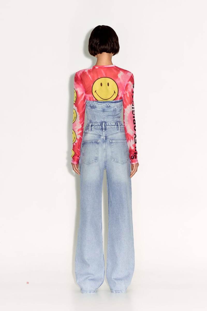 ZARA CORSETRY-INSPIRED DENIM Jumpsuit Dam Ljusblå | GWTFU-9832