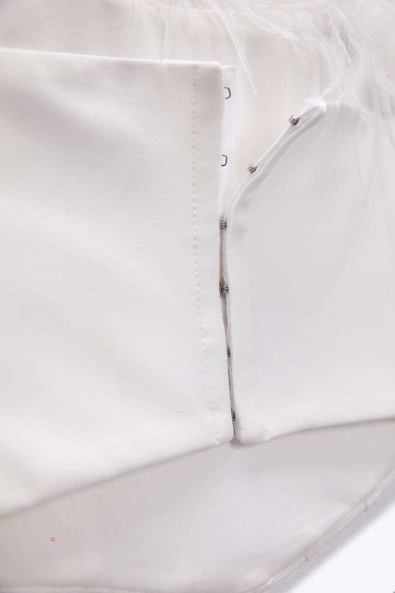 ZARA CORSETRY-INSPIRED TOP WITH FEATHERS Korsett Dam Vita | WRULB-2563