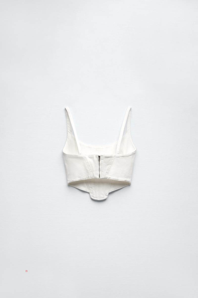 ZARA CORSETRY-INSPIRED TOP WITH TOPSTITCHING Crop Top Dam Vita | MBEOH-9506