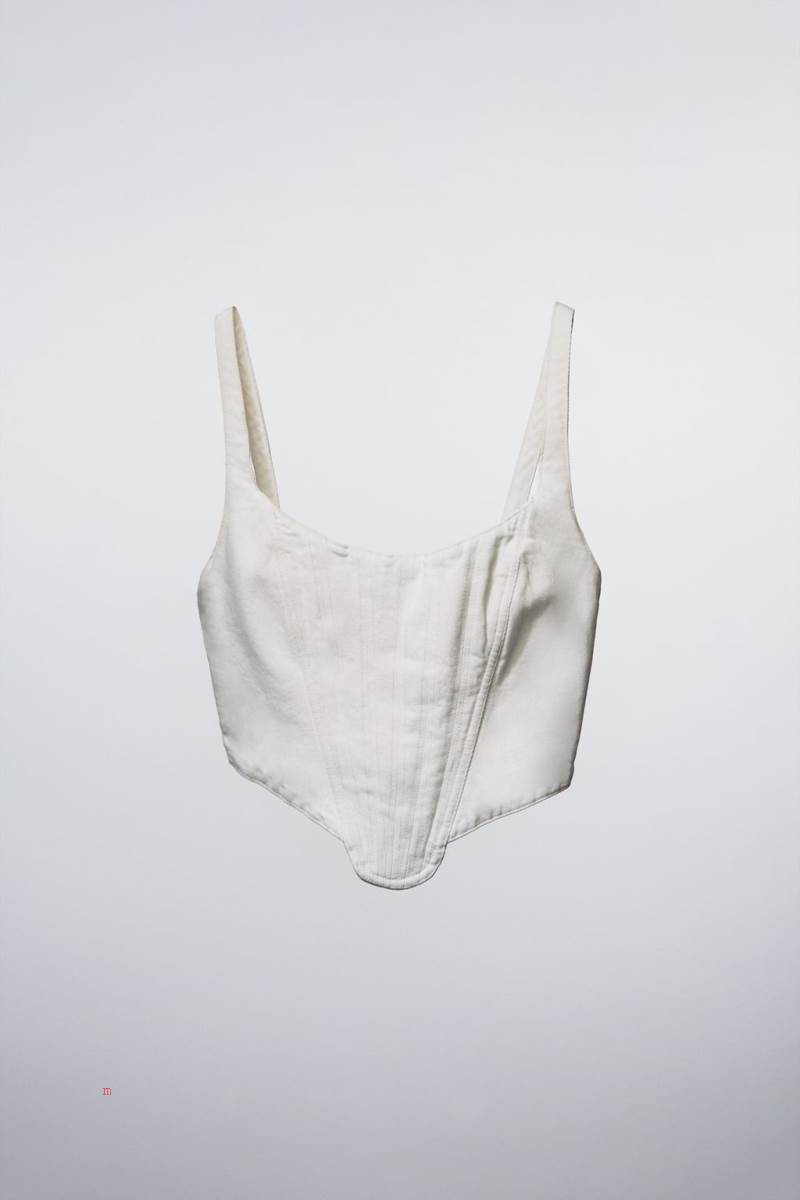 ZARA CORSETRY-INSPIRED TOP WITH TOPSTITCHING Crop Top Dam Vita | MBEOH-9506