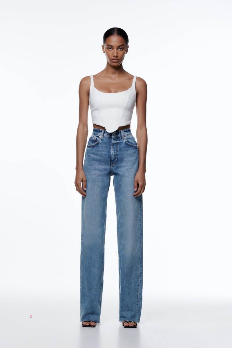 ZARA CORSETRY-INSPIRED TOP WITH TOPSTITCHING Crop Top Dam Vita | MBEOH-9506