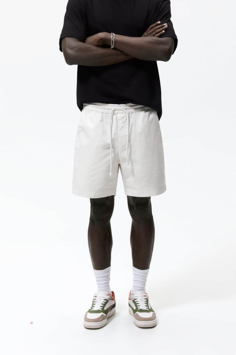 ZARA COTTON JOGGER BERMUDA Shorts Herr Khaki | ZUICV-4631