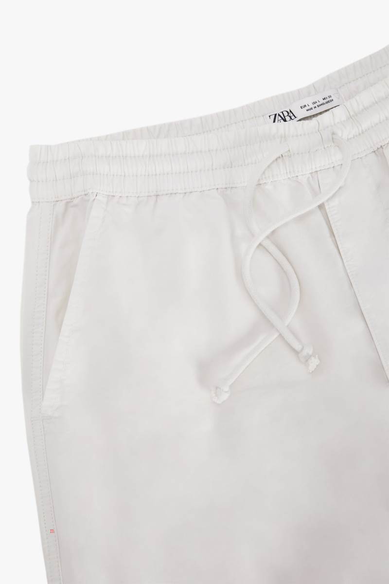 ZARA COTTON JOGGER BERMUDA Shorts Herr Khaki | ZUICV-4631