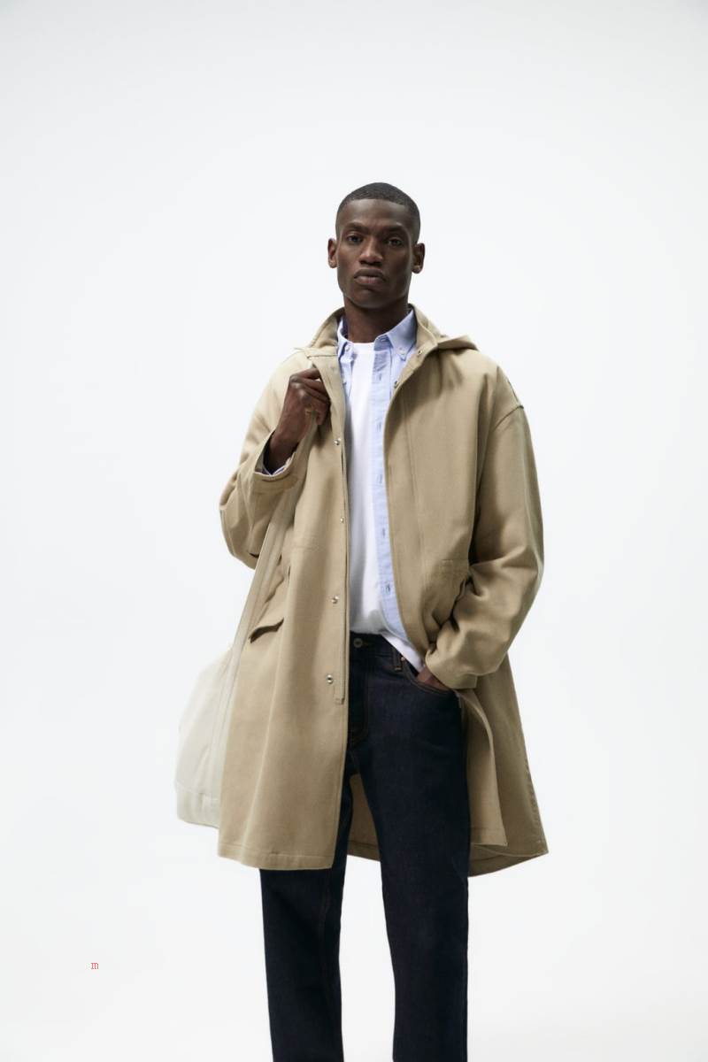 ZARA COTTON PARKA Vinterjackor Herr Ljusbruna | YRTNJ-1673