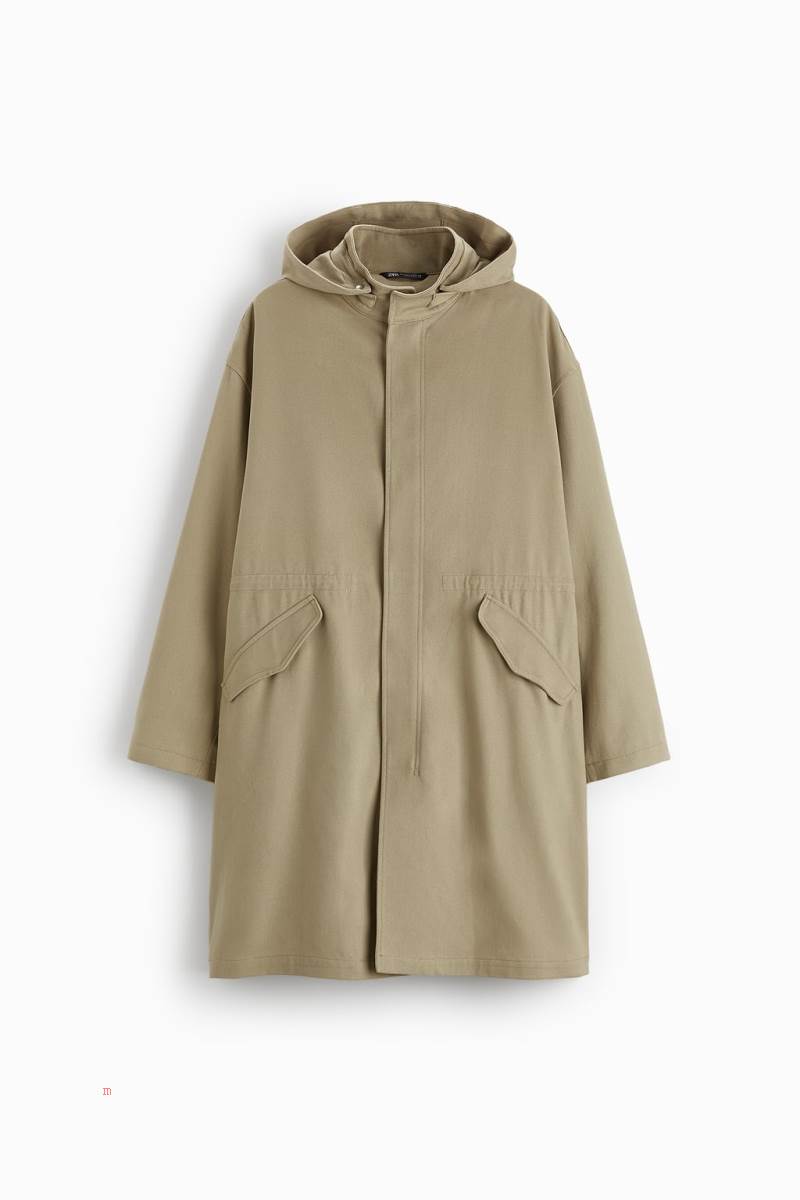 ZARA COTTON PARKA Vinterjackor Herr Ljusbruna | YRTNJ-1673