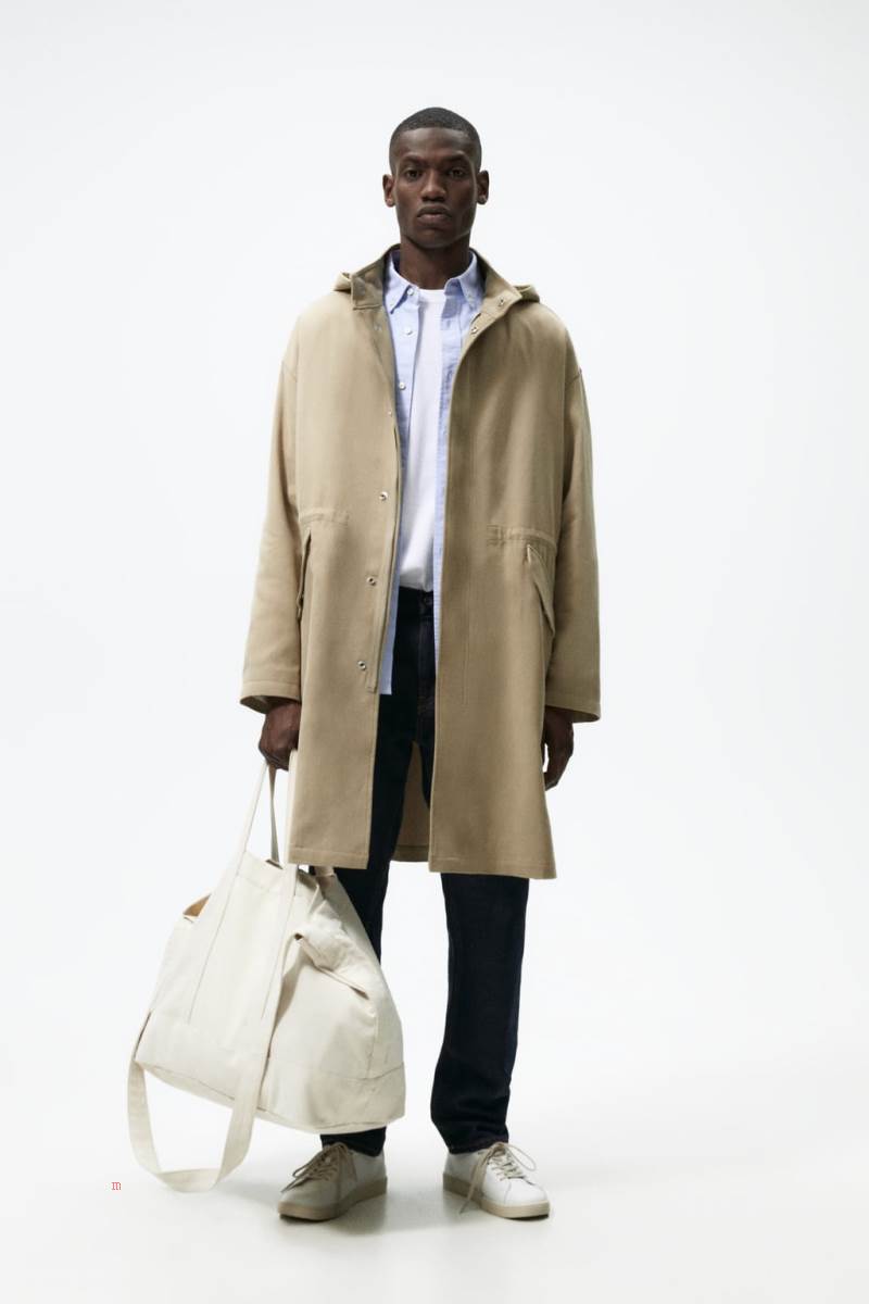ZARA COTTON PARKA Vinterjackor Herr Ljusbruna | YRTNJ-1673
