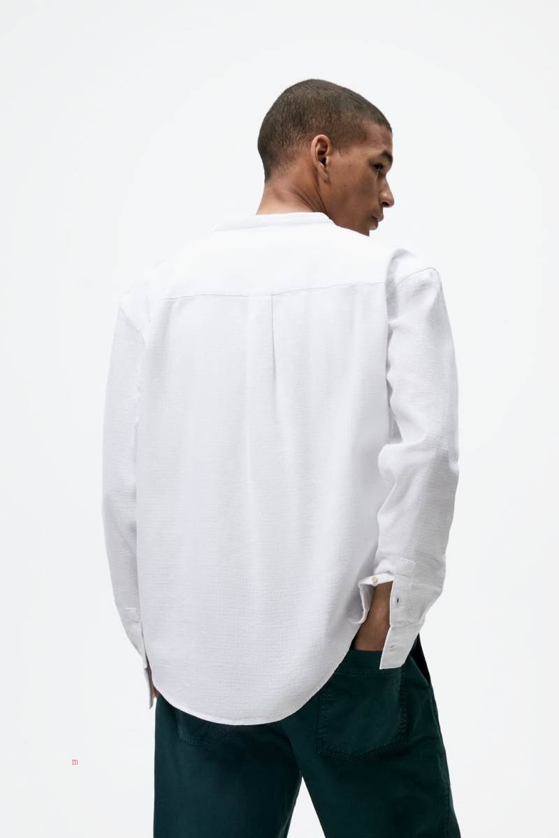 ZARA COTTON Skjorta Herr Vita | QNFHC-5968