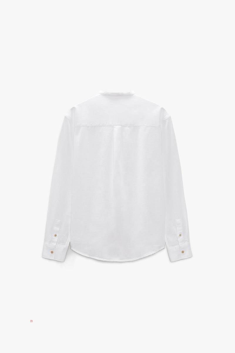 ZARA COTTON Skjorta Herr Vita | QNFHC-5968