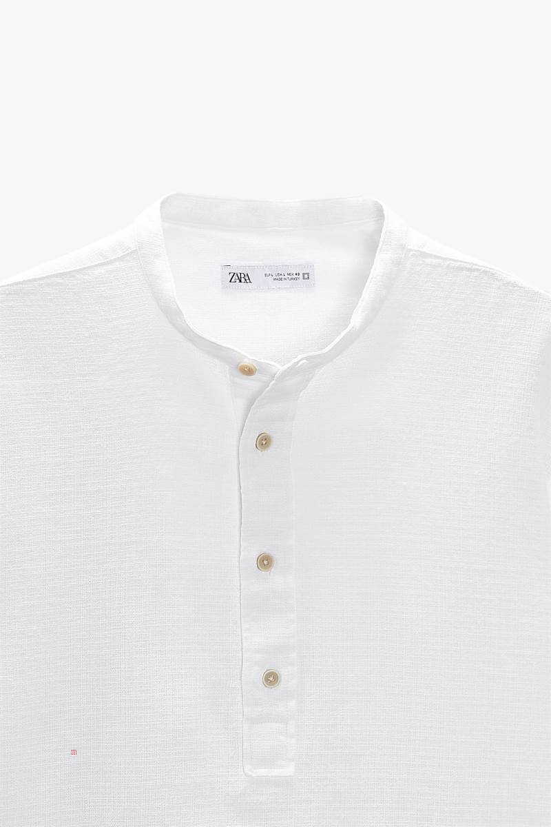 ZARA COTTON Skjorta Herr Vita | QNFHC-5968