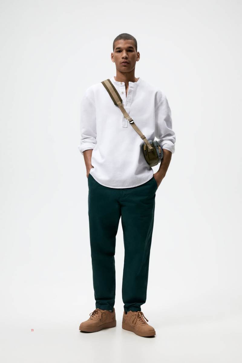 ZARA COTTON Skjorta Herr Vita | QNFHC-5968