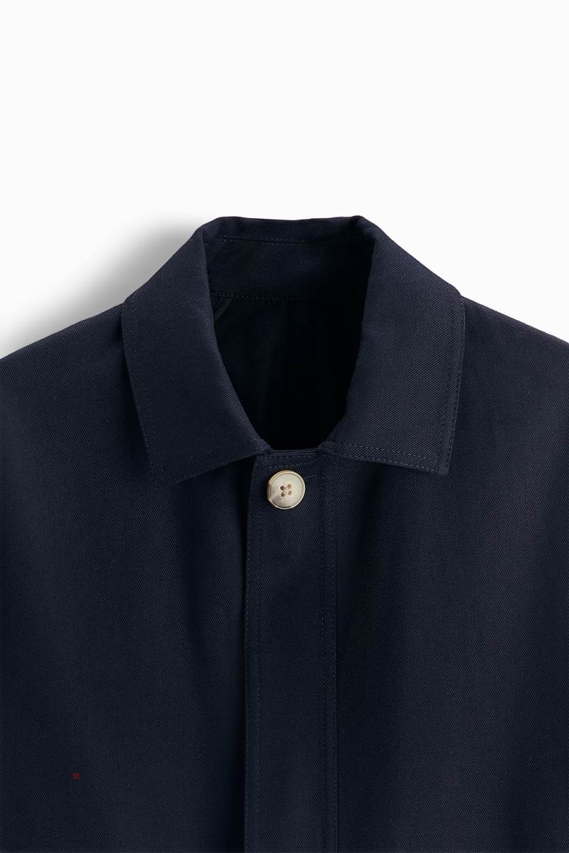 ZARA COTTON TRENCH Rockar Herr Marinblå Blå | YDCKM-7369