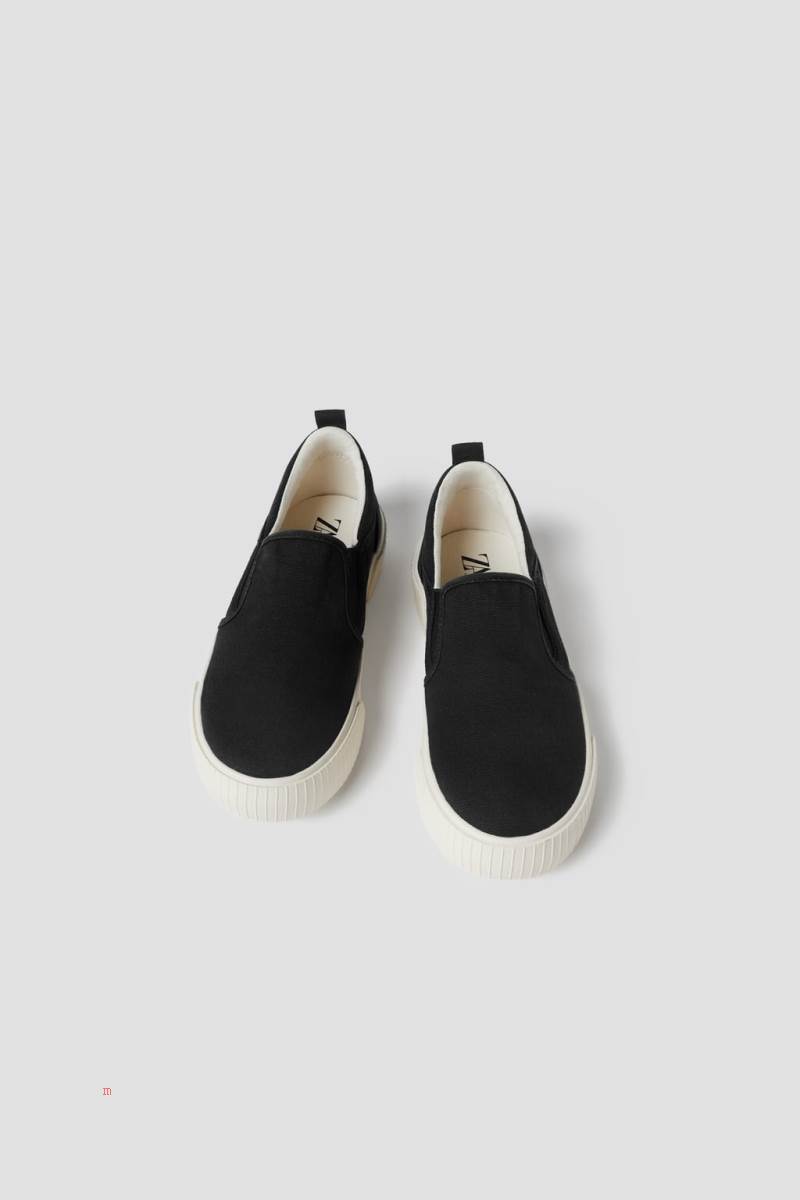 ZARA COTTON Träningsskor Pojke Svarta | BRKCQ-7965
