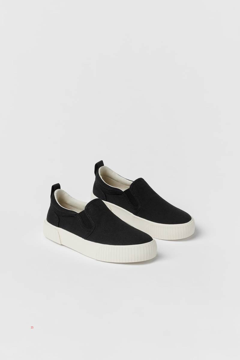 ZARA COTTON Träningsskor Pojke Svarta | BRKCQ-7965