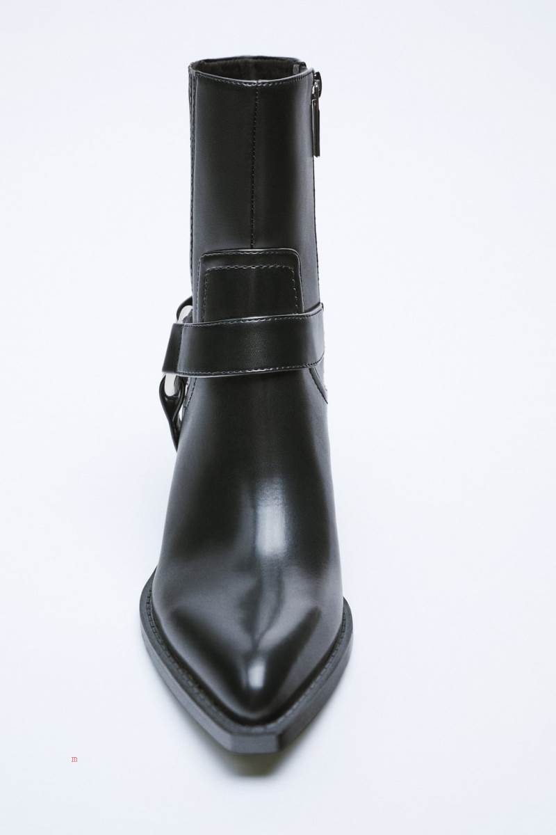 ZARA COWBOY-STYLE Ankelboots Dam Svarta | FZMHC-0143