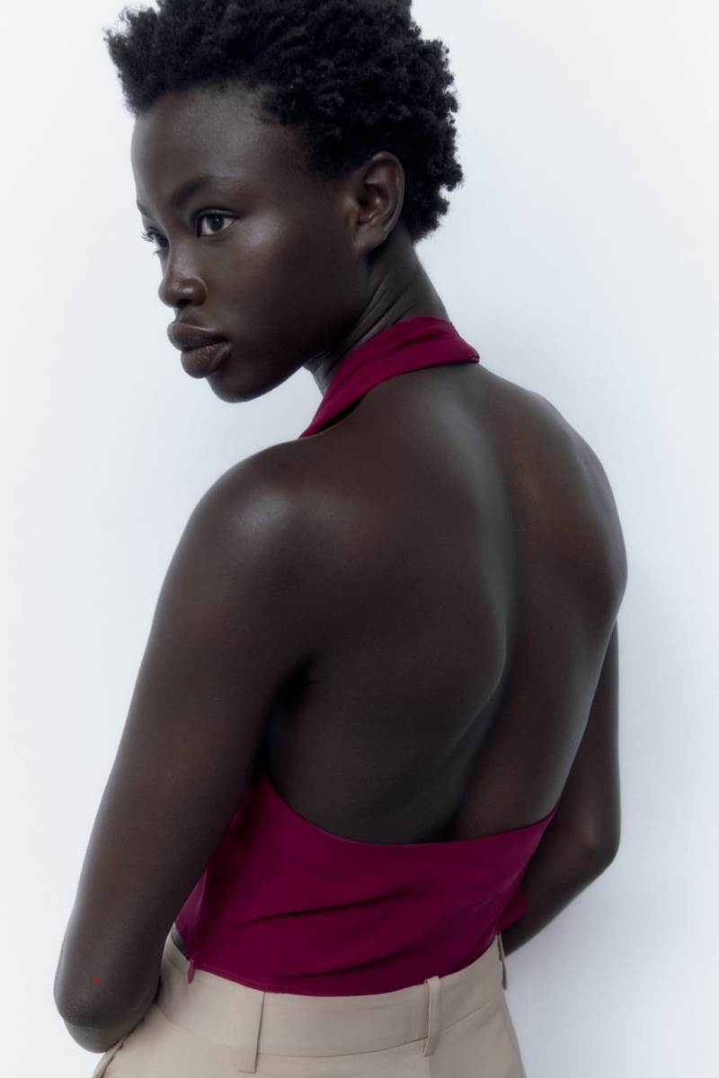 ZARA COWL NECK HALTER TOP Crop Top Dam Bruna | SHOND-9864