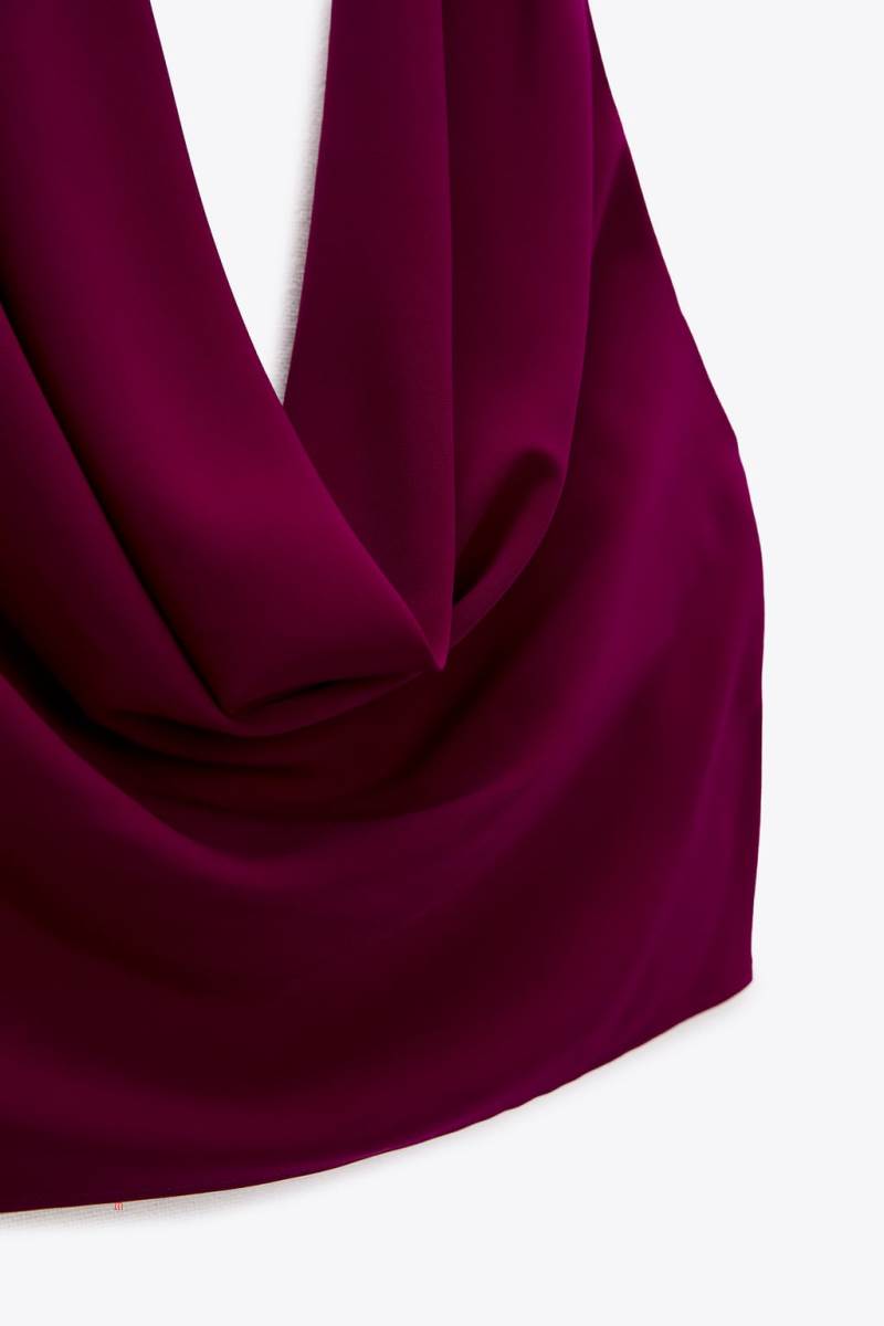 ZARA COWL NECK HALTER TOP Crop Top Dam Bruna | SHOND-9864