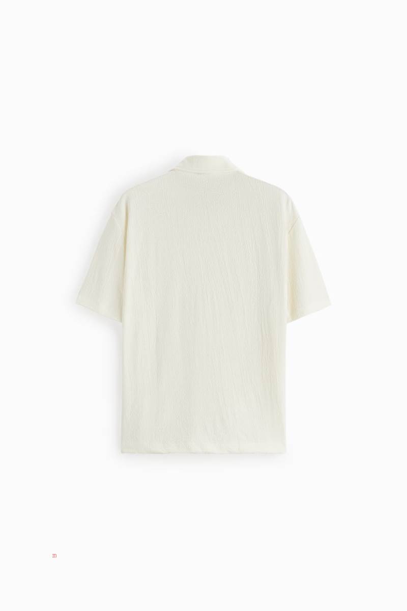ZARA CREASED-EFFECT Skjorta Herr Vita | BHIMO-3580