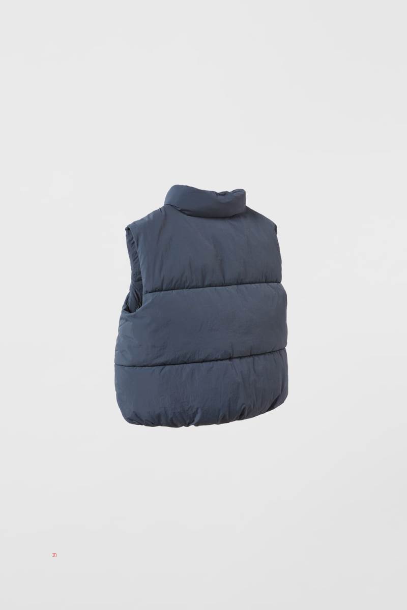 ZARA CRINKLE PUFFER Kostym Gilet Pojke Blå | YAKXQ-1674