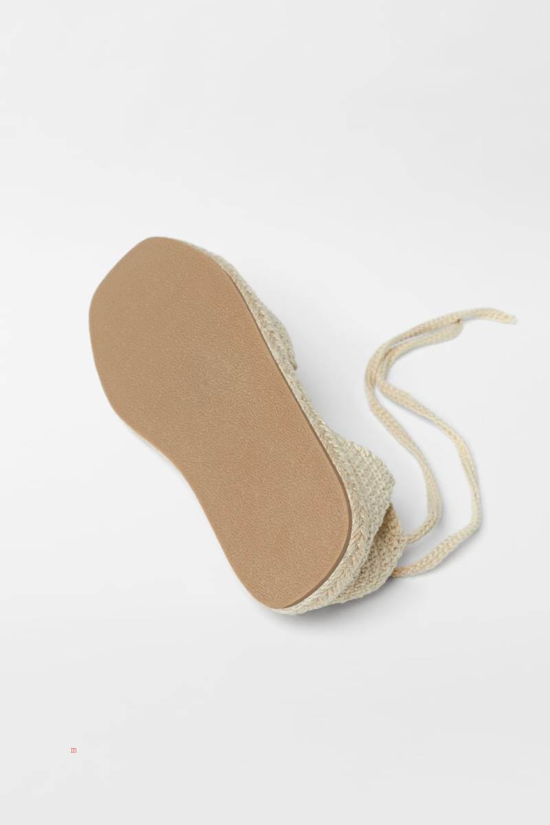 ZARA CROCHET Espadrille Tjej Vita | WTJQF-7534