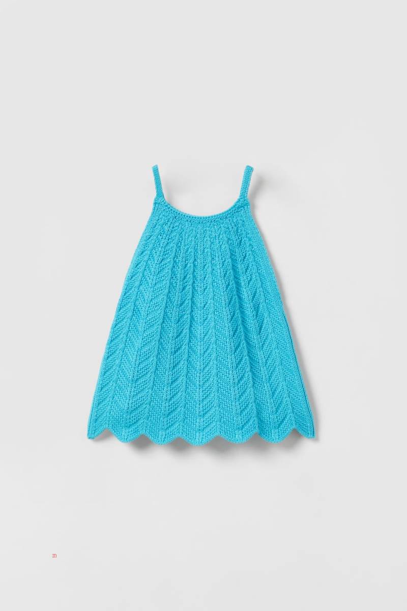 ZARA CROCHET HALTER NECK TOP Tröjor Tjej Blå | CMHGJ-2305