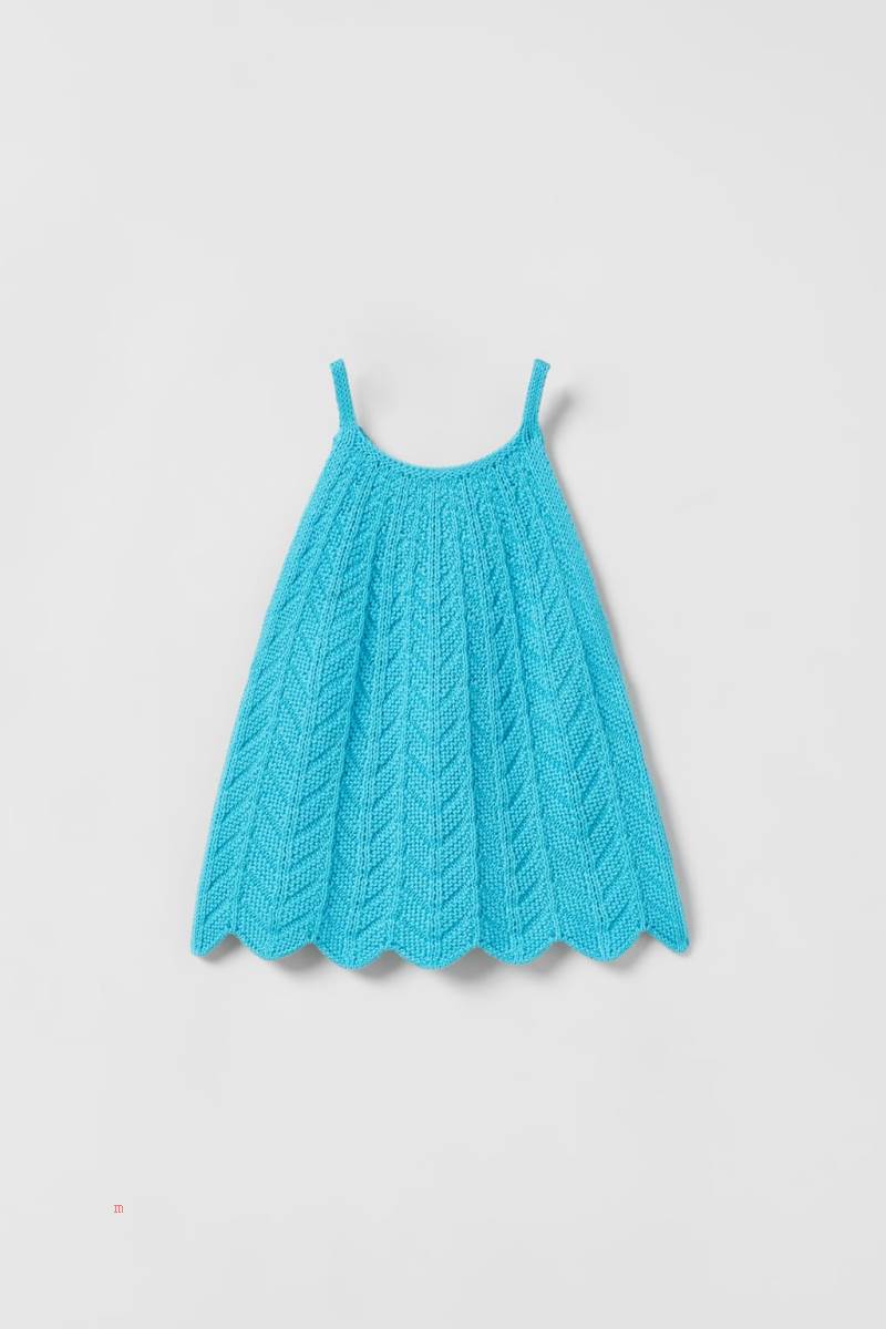 ZARA CROCHET HALTER NECK TOP Tröjor Tjej Blå | CMHGJ-2305