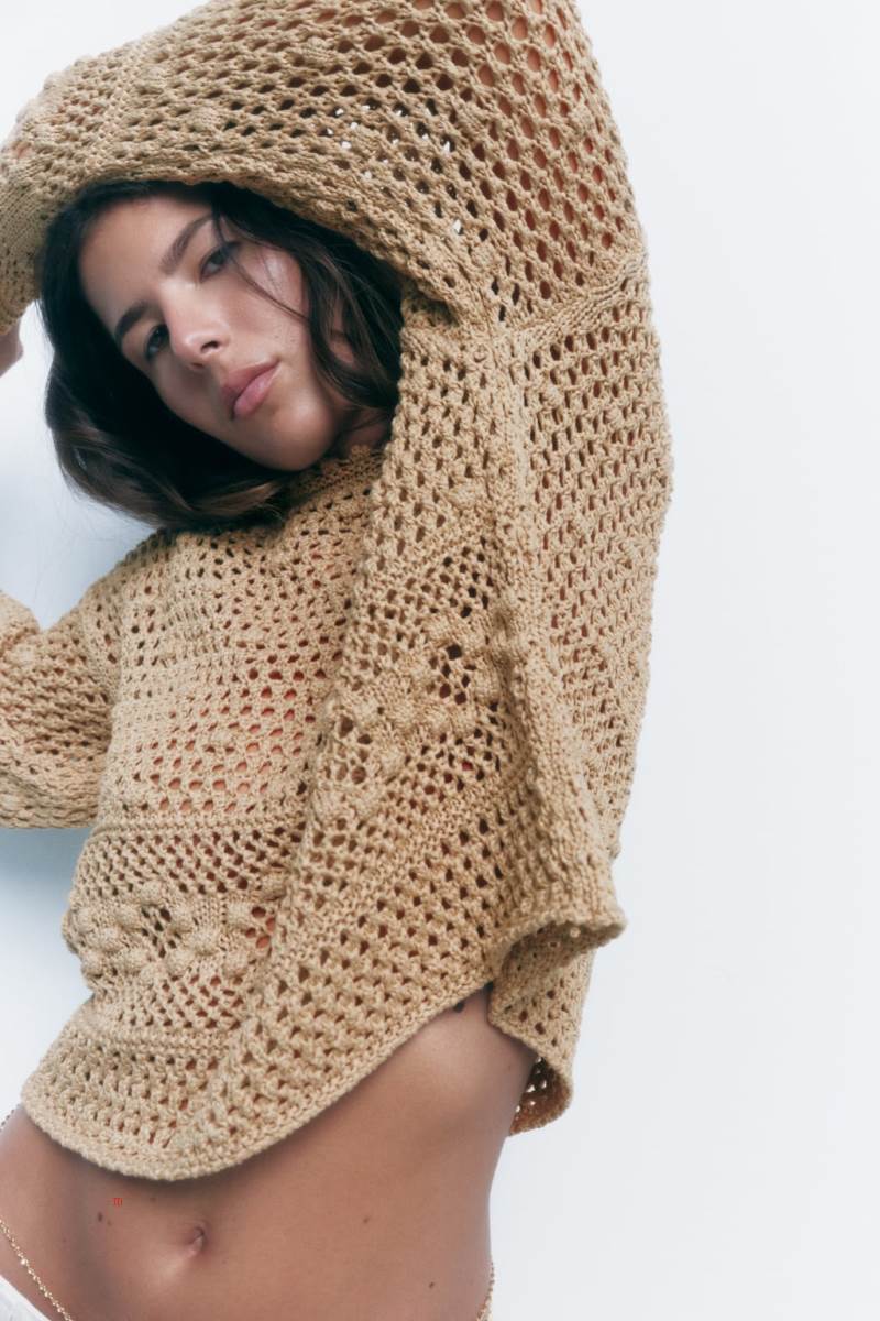 ZARA CROCHET KNIT Tröjor Dam Bruna | YIVSC-9304