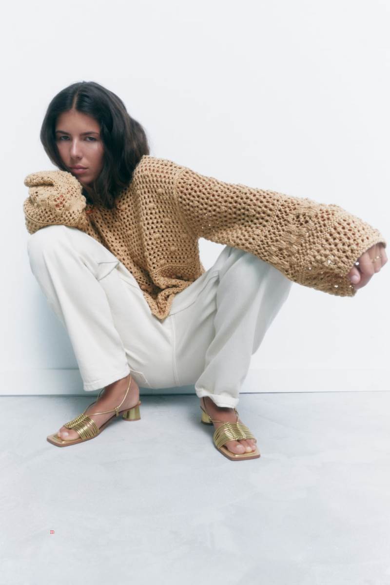 ZARA CROCHET KNIT Tröjor Dam Bruna | YIVSC-9304