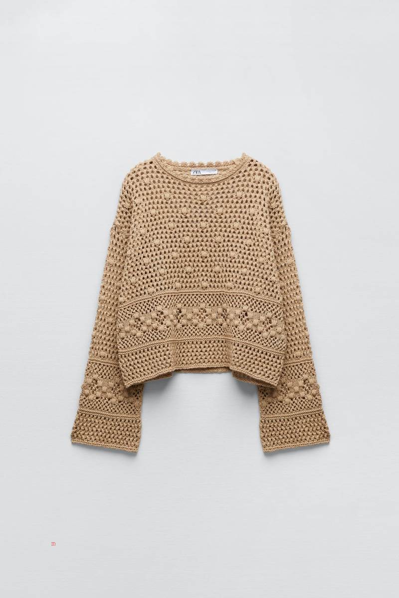 ZARA CROCHET KNIT Tröjor Dam Bruna | YIVSC-9304