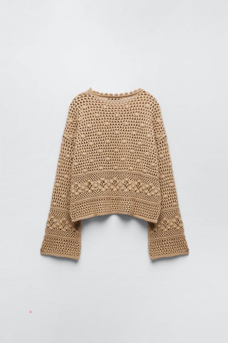 ZARA CROCHET KNIT Tröjor Dam Bruna | YIVSC-9304