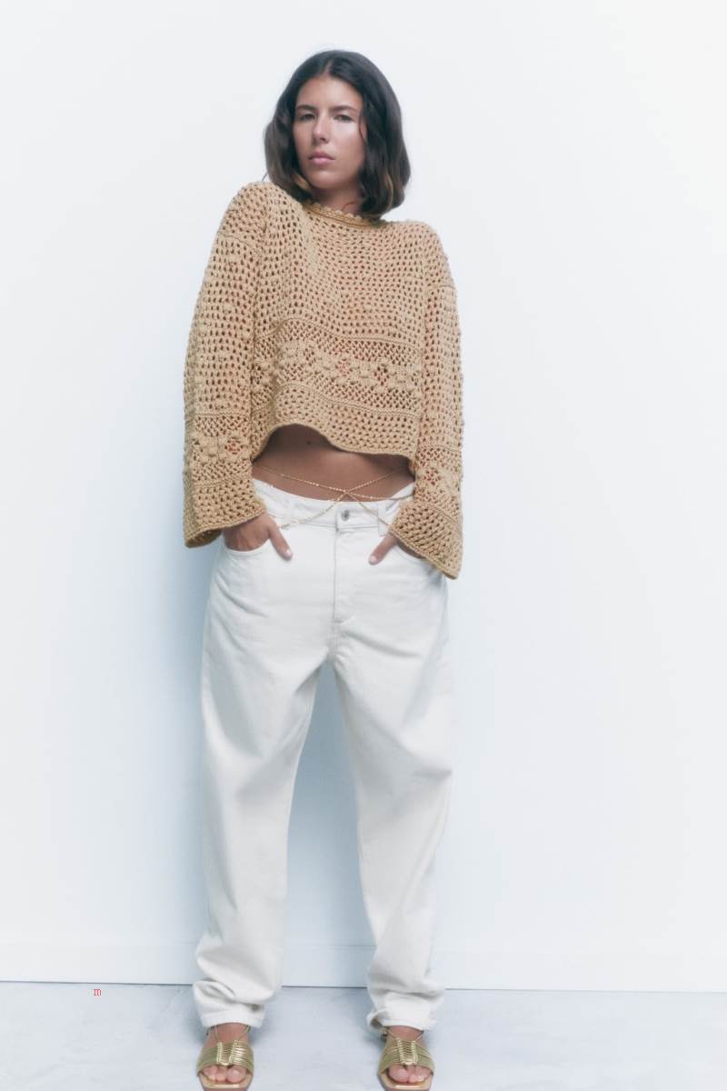 ZARA CROCHET KNIT Tröjor Dam Bruna | YIVSC-9304