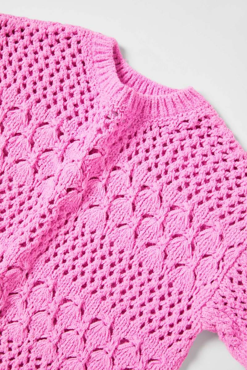 ZARA CROCHET KNIT Tröjor Tjej Mörkrosa | RFDKM-7369
