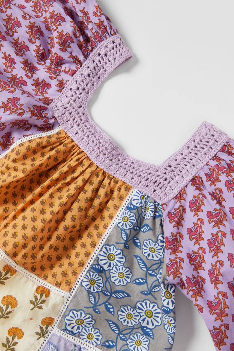 ZARA CROCHET PATCHWORK Blusar Tjej Rosa | FLQTS-2610