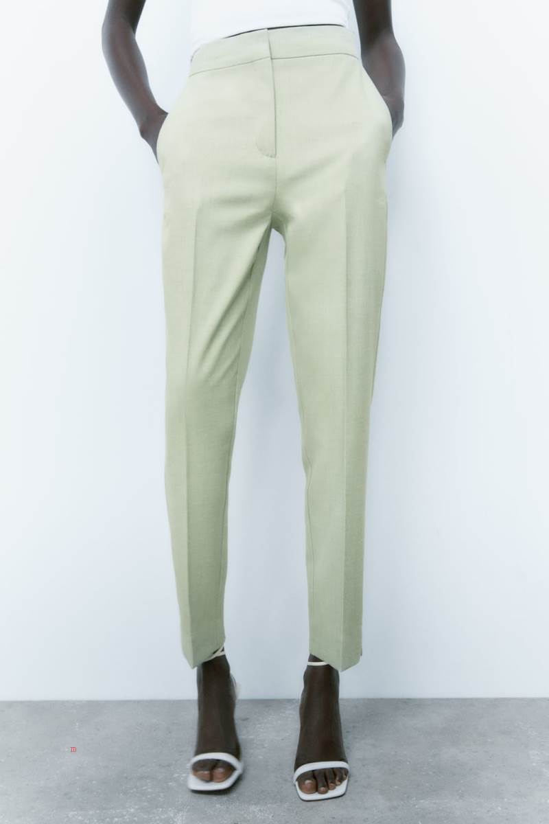 ZARA CROPPED Byxor Dam Gröna | ISYPL-5964