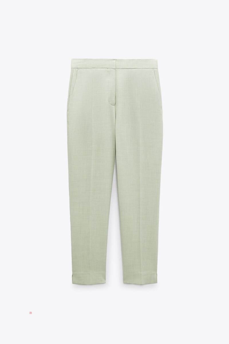 ZARA CROPPED Byxor Dam Gröna | ISYPL-5964