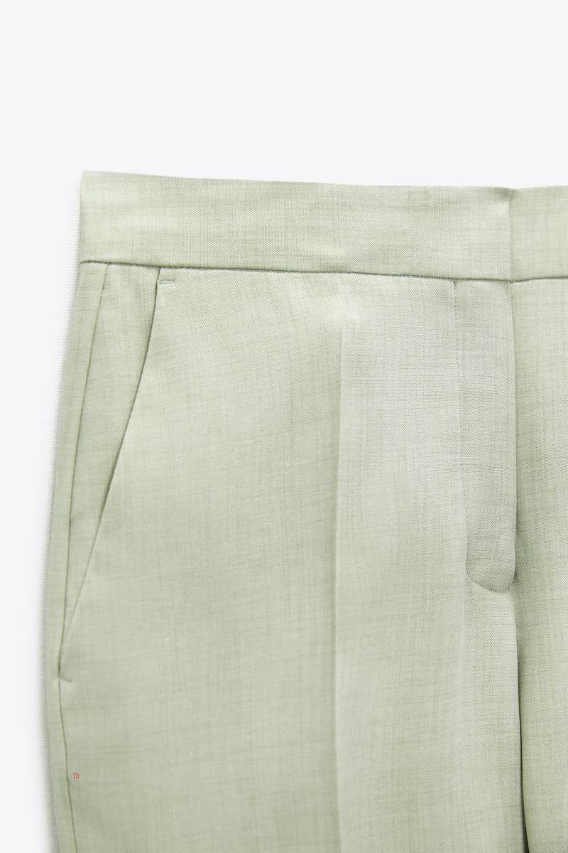 ZARA CROPPED Byxor Dam Gröna | ISYPL-5964