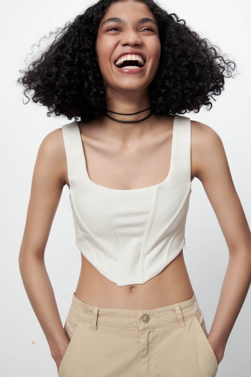 ZARA CROPPED CORSETRY-INSPIRED TOP Crop Top Dam Vita | OZCSM-3952