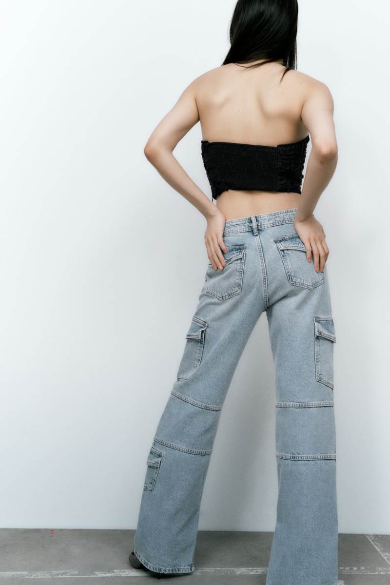 ZARA CROPPED CORSETRY-INSPIRED TOP Crop Top Dam Svarta | ULYQF-9780