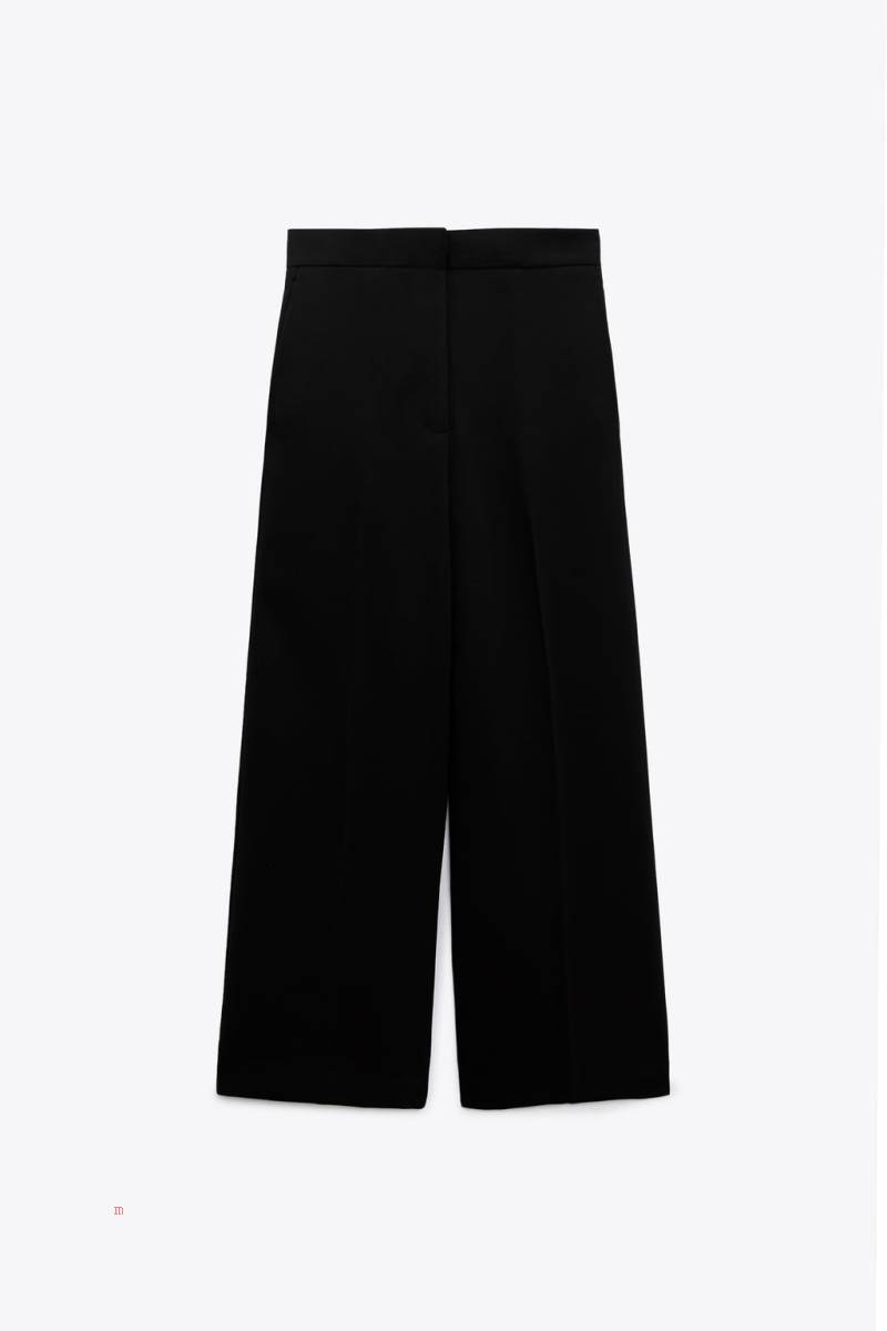 ZARA CROPPED CULOTTES Byxor Dam Svarta | SOHDN-1203