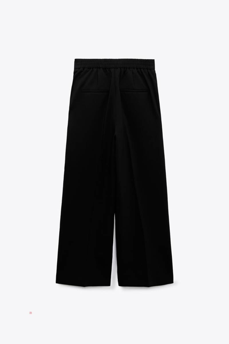 ZARA CROPPED CULOTTES Byxor Dam Svarta | SOHDN-1203