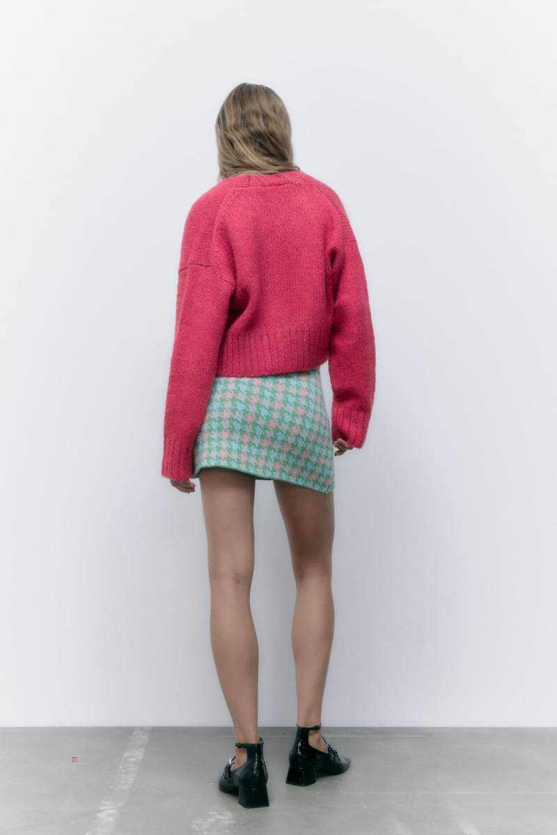 ZARA CROPPED Cardigan Dam Fuchsia | YRFMO-4185