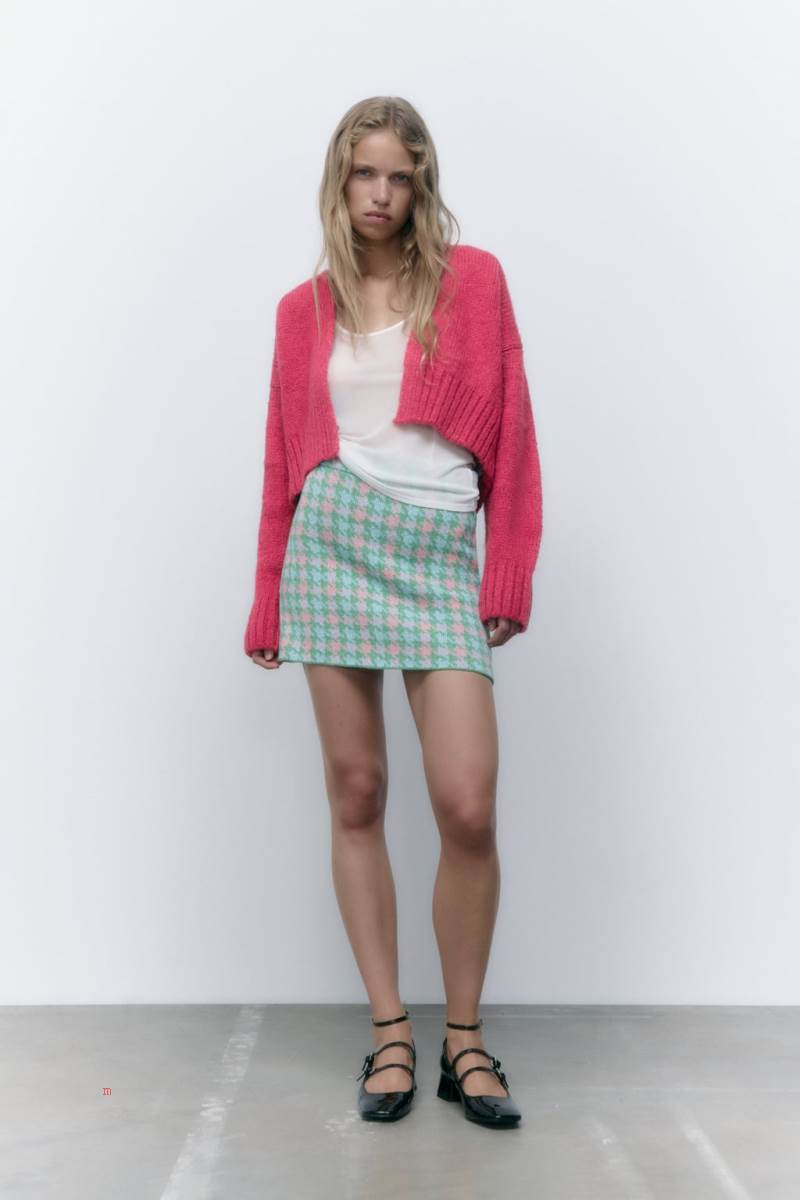 ZARA CROPPED Cardigan Dam Fuchsia | YRFMO-4185