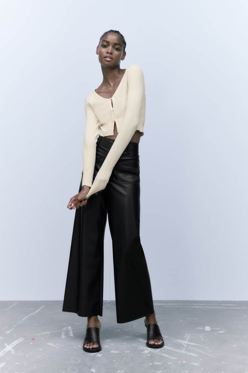 ZARA CROPPED Cardigan Dam Grädde | JCDYT-8610