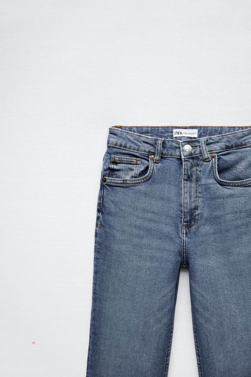 ZARA CROPPED FLARED TRF Jeans Dam Blå | MNAXD-9874