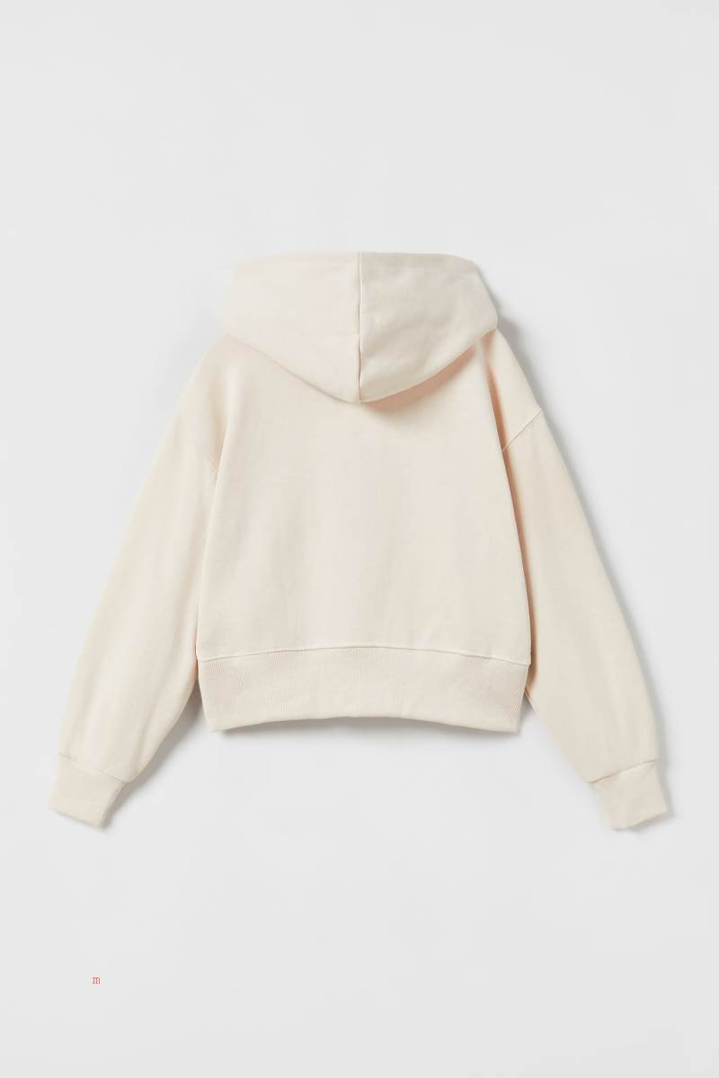ZARA CROPPED HOODIE AND TROUSERS PACK Hoodie Tjej Grå Vita | NCWXS-9286