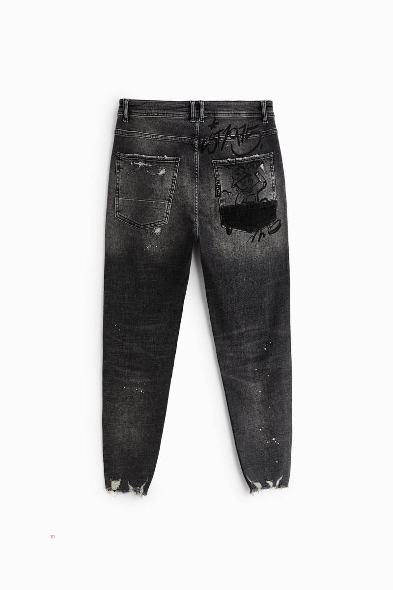 ZARA CROPPED SKINNY Jeans Herr Grå | RGXPC-8203