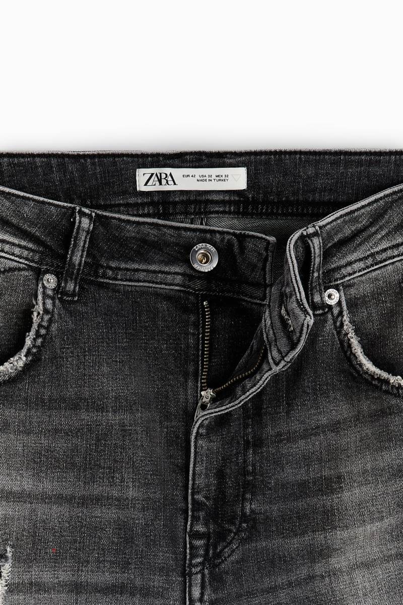 ZARA CROPPED SKINNY Jeans Herr Grå | RGXPC-8203