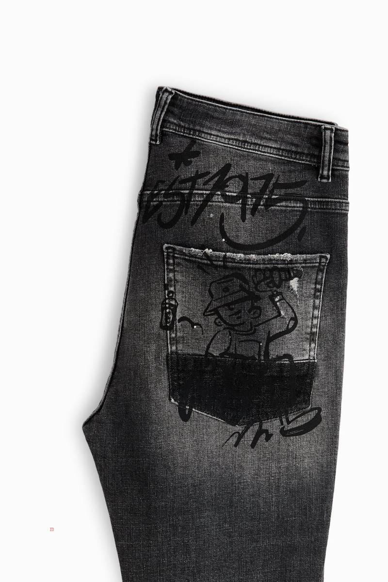 ZARA CROPPED SKINNY Jeans Herr Grå | RGXPC-8203