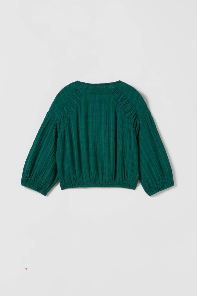 ZARA CROPPED WITH YOKE DETAIL Blusar Tjej Turkos | AVIDW-0986