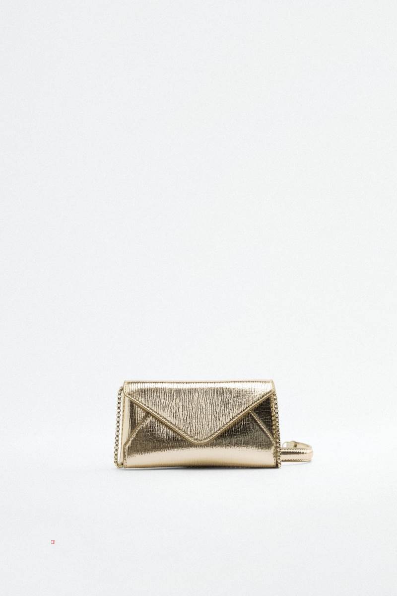 ZARA CROSSBODY Clutch Väska Dam Guld | RETGY-4210