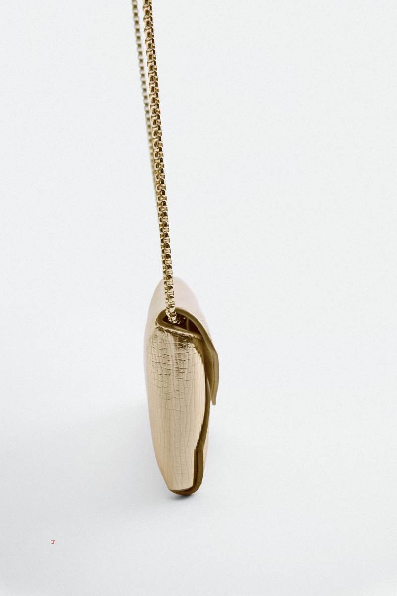 ZARA CROSSBODY Clutch Väska Dam Guld | RETGY-4210